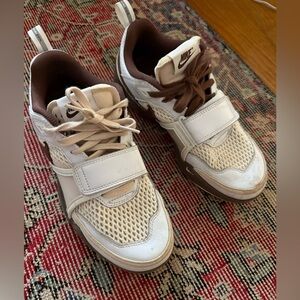 Travis Scott Cactus Nike White and Brown Athletic Shoes